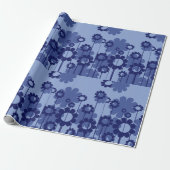 Papier Cadeau Fleurs violettes (Déroulé)