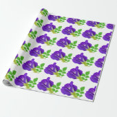 Papier Cadeau Fleurs Violettes (Déroulé)