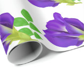 Papier Cadeau Fleurs Violettes (Coin rond)