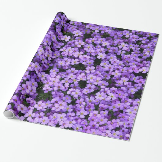 Papier Cadeau Fleurs violettes (Déroulé)