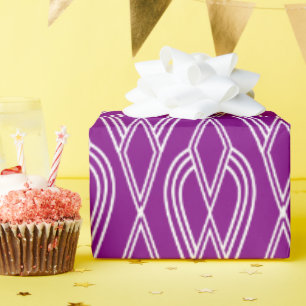 Papier Cadeau Fleurs violettes Art Déco