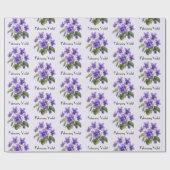 Papier Cadeau Fleurs Violettes de Février (Plat)