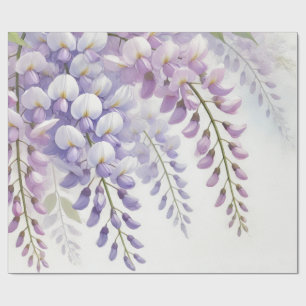 Papier Cadeau Fleurs violettes de glycine Fleurs sauvages Aquare