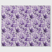 Papier Cadeau Fleurs violettes et violettes élégantes (Plat)