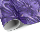 Papier Cadeau Fleurs violettes foncées sur Fleurs (Coin rond)