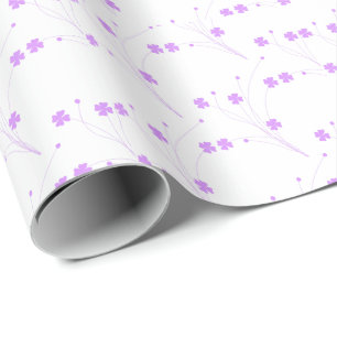 Papier Cadeau Fleurs violettes Lilac, Petite Impression Florale 