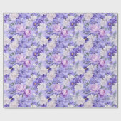 Papier Cadeau Fleurs violettes romantiques (Plat)