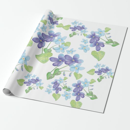 Papier Cadeau Fleurs violettes sauvages (Déroulé)