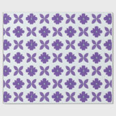 Papier Cadeau Fleurs violettes sur fond clair (Plat)