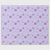 Papier Cadeau Fleurs violettes sur points (Plat)