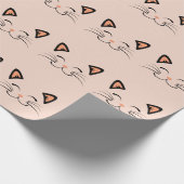 Papier Cadeau Floating Kitten Cat Face Pattern  (Coin)
