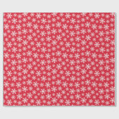 Papier Cadeau Flocon blanc rouge classique (Plat)