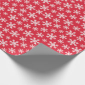 Papier Cadeau Flocon blanc rouge classique (Coin)