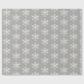 Papier Cadeau Flocon blanc rustique gris (Plat)