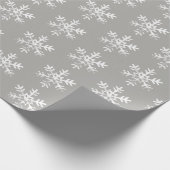 Papier Cadeau Flocon blanc rustique gris (Coin)