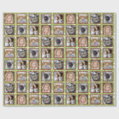 Papier Cadeau Flocon de neige 5 Custom Family Photo Collage Vert (Plat)