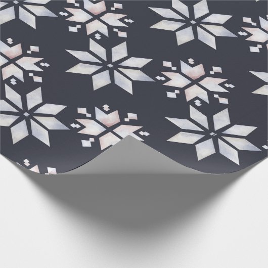 Papier Cadeau Flocon de neige Abstrait Noël (Coin)