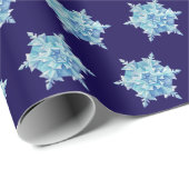 Papier Cadeau Flocon de neige aquarelle (Coin rond)