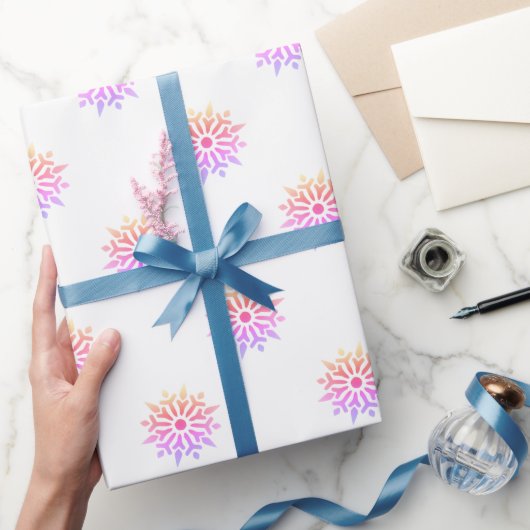 Papier Cadeau Flocon de neige arc-en-ciel (Cadeaux)