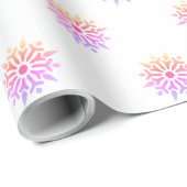 Papier Cadeau Flocon de neige arc-en-ciel (Coin rond)