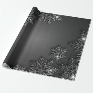 Papier Cadeau Flocon de neige argenté élégant de vacances