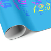 Papier Cadeau Flocon de neige blanc de Knit sur le bleu de ciel (Coin rond)