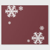 Papier Cadeau Flocon de neige blanc sur le cadeau Red Holiday (Plat)