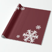 Papier Cadeau Flocon de neige blanc sur le cadeau Red Holiday (Déroulé)