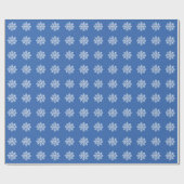 Papier Cadeau Flocon de neige blanc sur le Motif de Noël bleu (Plat)
