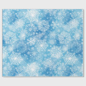 Papier Cadeau Flocon de neige bleu (Plat)