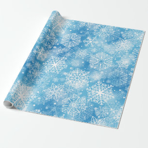 Papier Cadeau Flocon de neige bleu