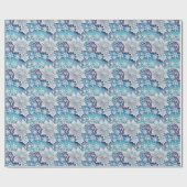 Papier Cadeau Flocon de neige bleu et rose Pearl hiver (Plat)
