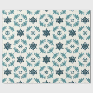 ❄️ Papier Cadeau Flocon de Neige Bleu pour les Cad