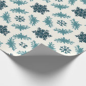 ❄️ Papier Cadeau Flocon de Neige Bleu pour les Cad (Coin)