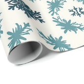❄️ Papier Cadeau Flocon de Neige Bleu pour les Cad (Coin rond)
