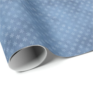 Papier Cadeau Flocon de neige de glace bleue élégant Noël