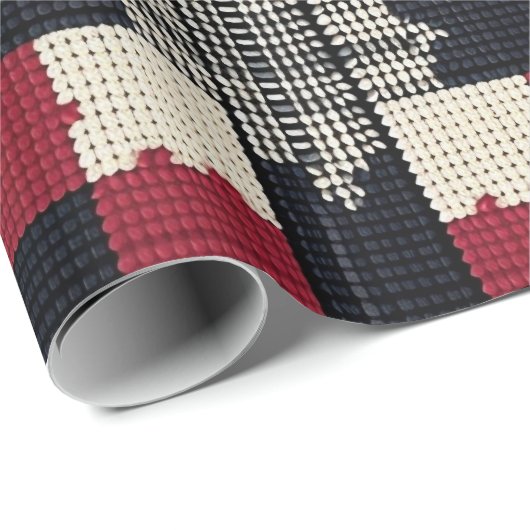 Papier Cadeau Flocon de neige de Knit rustique - Boho d'hiver co (Coin rond)