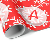 Papier Cadeau Flocon de neige de monogramme (Coin rond)