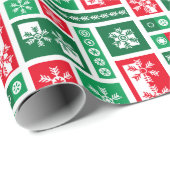 Papier Cadeau Flocon de neige de Noël (Coin rond)