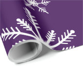 Papier Cadeau Flocon De Neige De Noël En Violet (Coin rond)