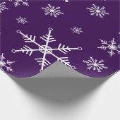 Papier Cadeau Flocon De Neige De Noël En Violet (Coin)