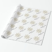 Papier Cadeau Flocon de neige d'or sur le mariage blanc d'hiver (Déroulé)