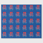 Papier Cadeau Flocon de Neige Écriture Rouge Bleu (Plat)