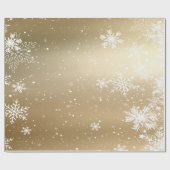Papier Cadeau Flocon de neige élégant Or Vacances (Plat)