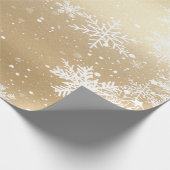 Papier Cadeau Flocon de neige élégant Or Vacances (Coin)