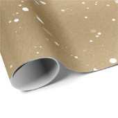 Papier Cadeau Flocon de neige élégant Or Vacances (Coin rond)