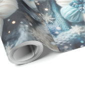 Papier Cadeau Flocon de neige en coton (Coin rond)