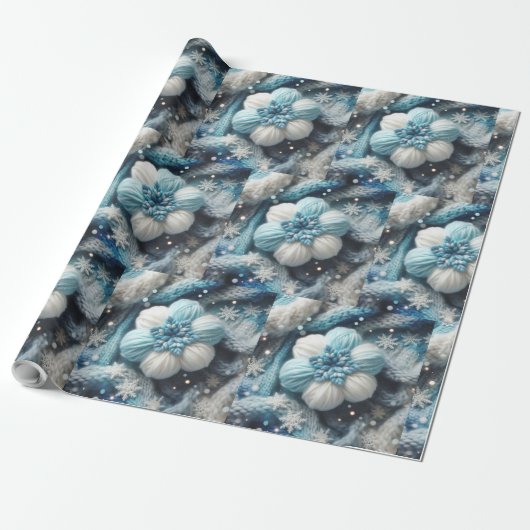 Papier Cadeau Flocon de neige en coton (Déroulé)