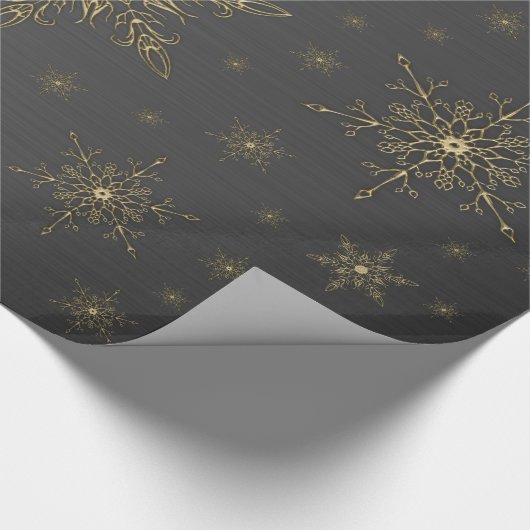 Papier Cadeau Flocon de neige en métal noir (Coin)