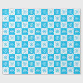 Papier Cadeau Flocon de neige et Motif de neige (bleu) (Plat)